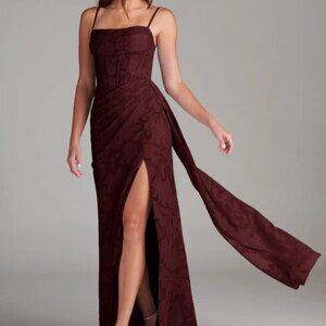 Denisa Wine Maxi Dress